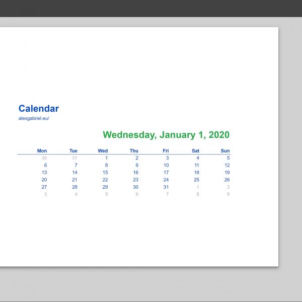Calendar - Dynamic
